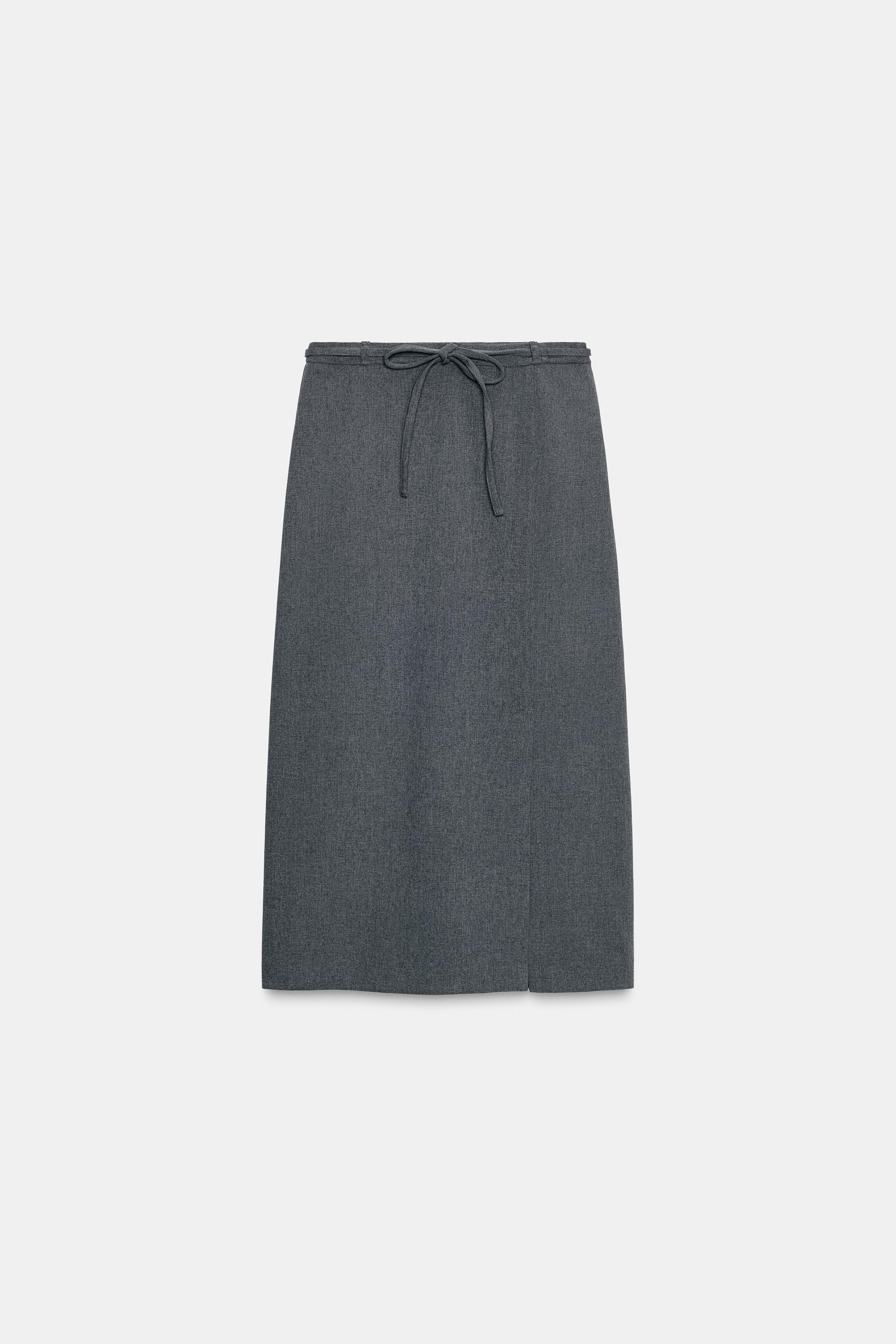 ベルト付きペンシルスカート - グレーマール | ZARA Japan / 日本