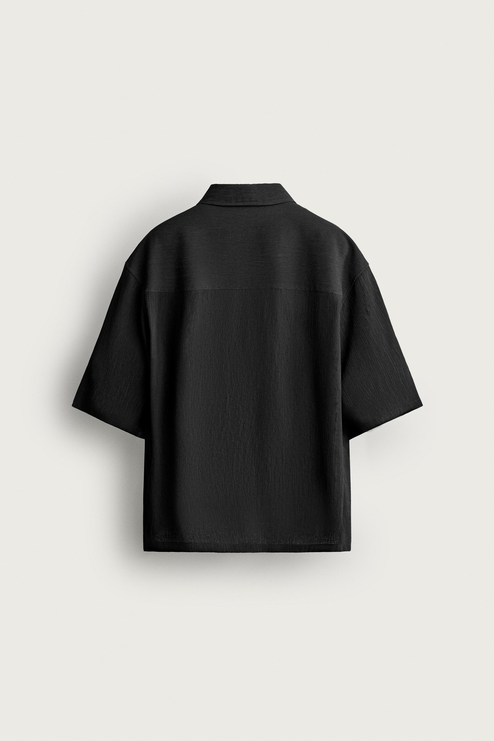 Мужские рубашки Zara TEXTURED BOXY FIT SHIRT — фото 8