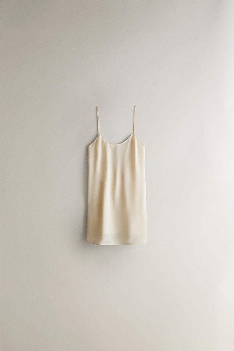 MULBERRY SILK SHORT NIGHTGOWN — Ecru