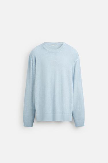 JERSEY EFECTO LAVADO - Azulado de Zara