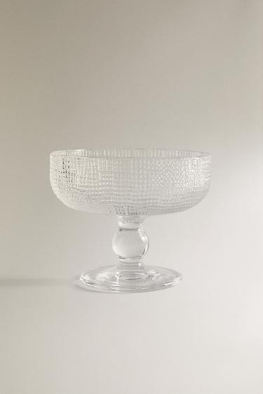 GLASS DESSERT CUP WITH RAISED DESIGN - Transparent by Zara