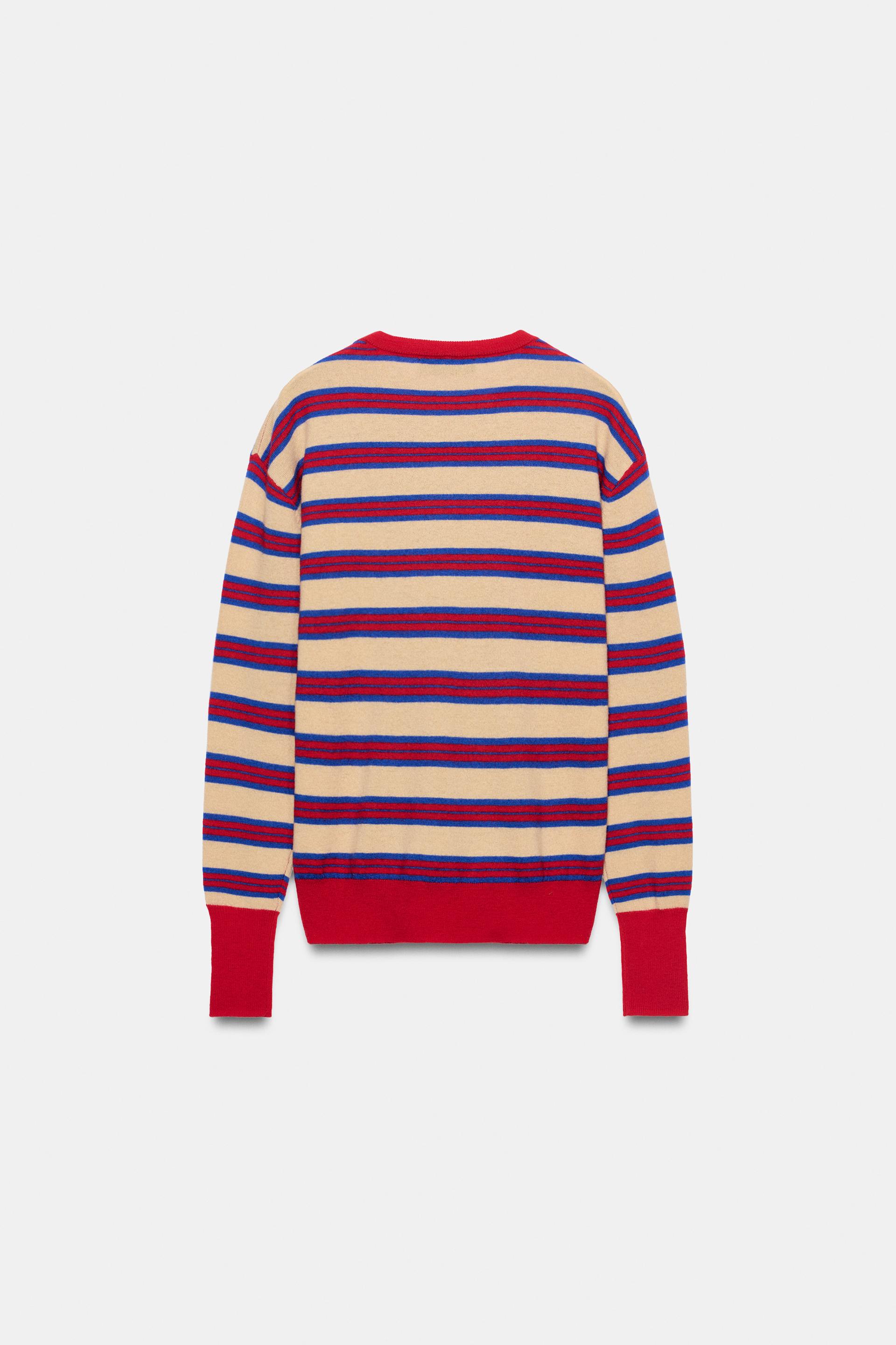 100% EXTRA SOFT WOOL STRIPED SWEATER thumbnail 6