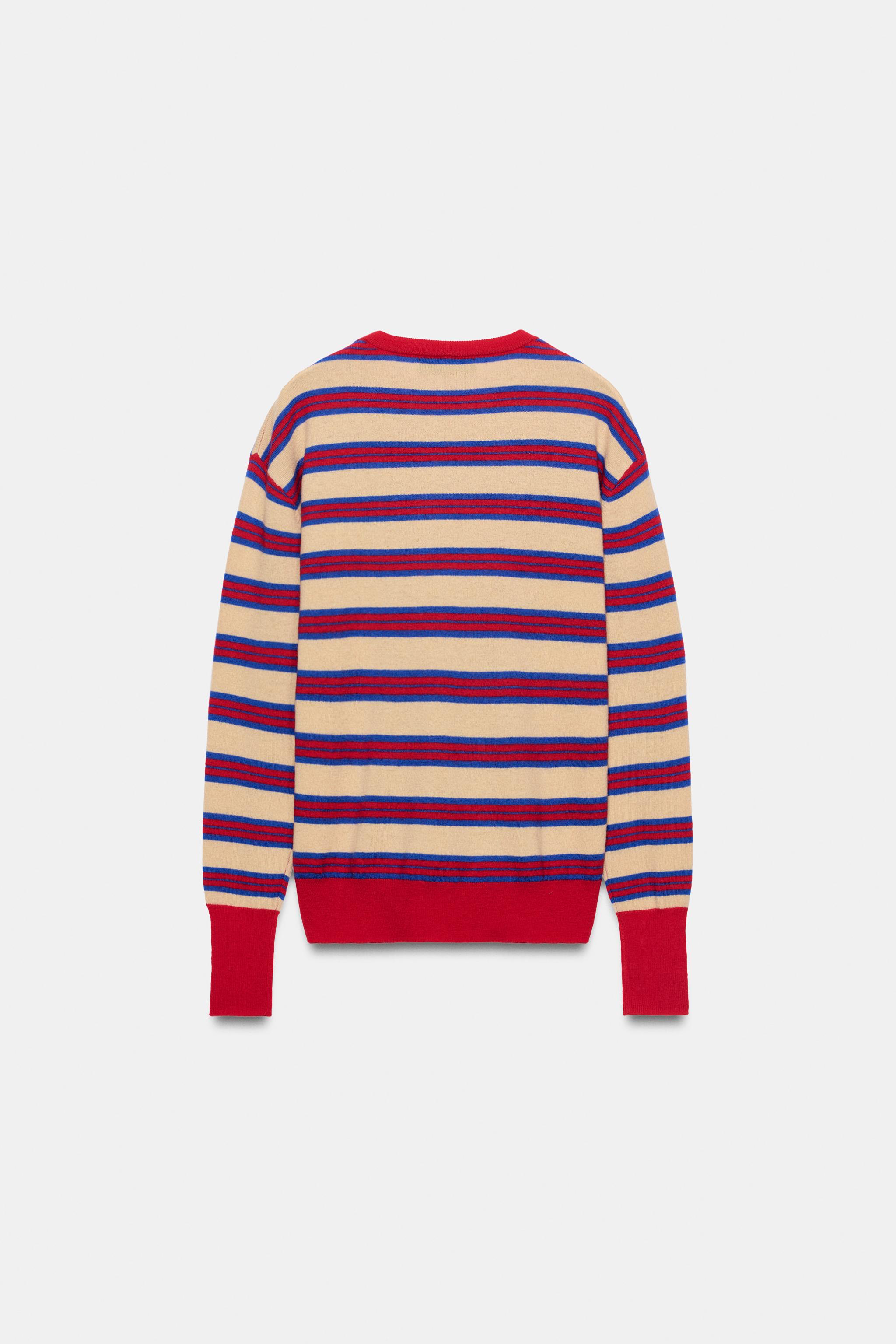 Женские свитеры Zara 100% EXTRA SOFT WOOL STRIPED JUMPER — фото 6
