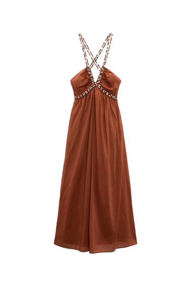 EMBROIDERED DRESS WITH BEADING