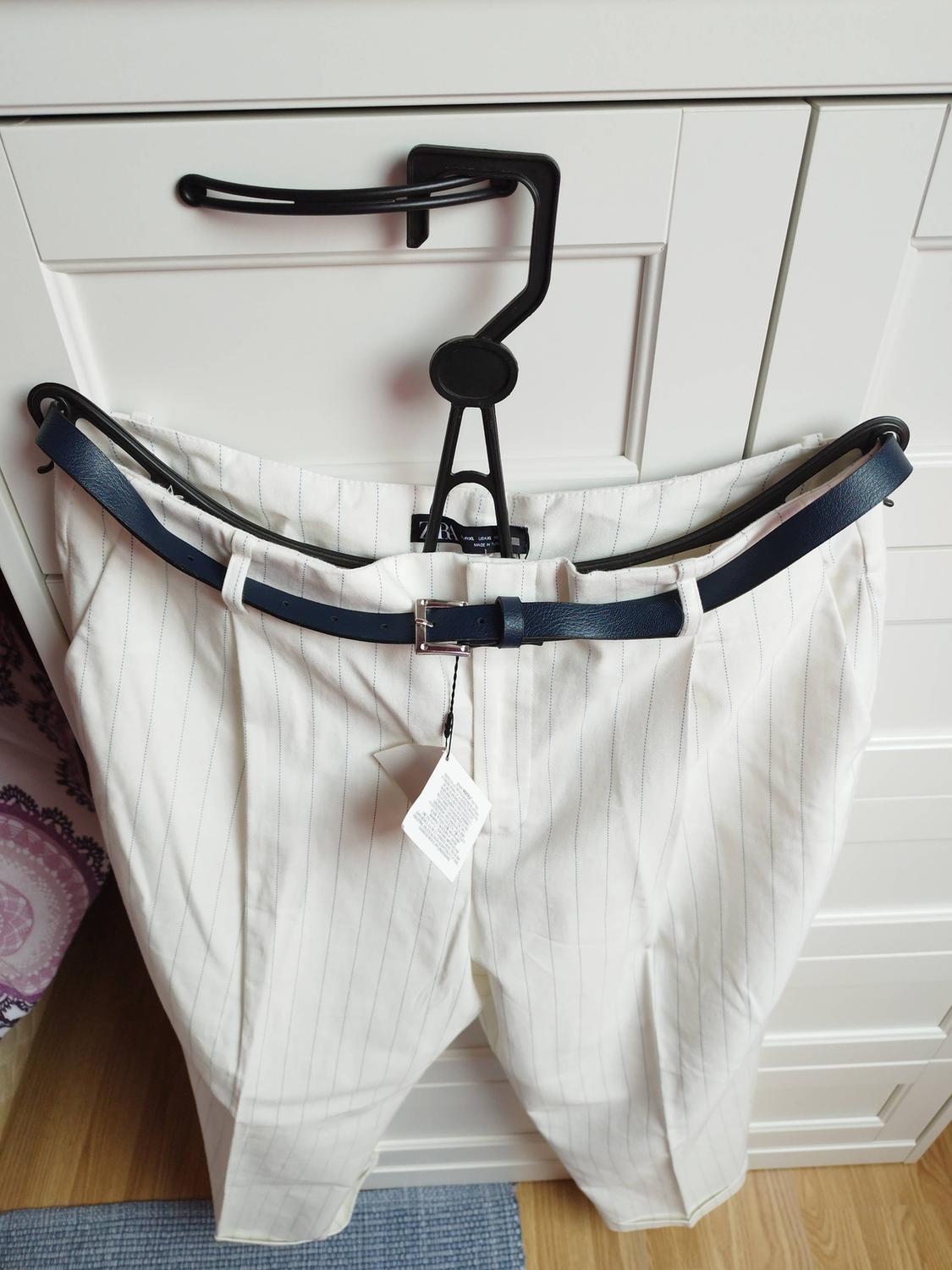 STRIPED TROUSERS WITH BELT - Image 4