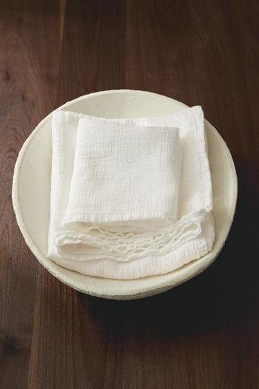 SERVIETTE DE BAIN LIN WAFFLE - Blanc de Zara