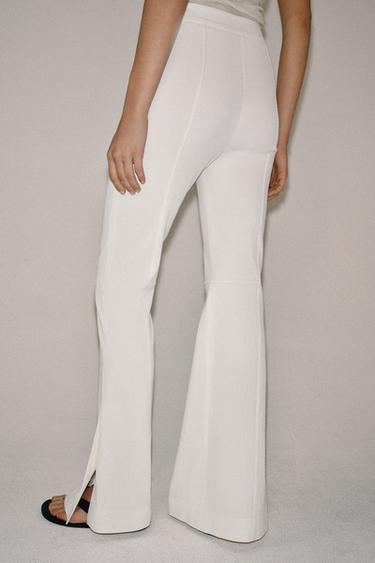 ZW COLLECTION FLARED TROUSERS WITH VENTS - Oyster-white by Zara - Image 2