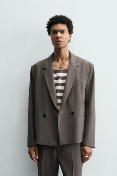 DOUBLE-BREASTED WOOL BLEND SUIT BLAZER SAMUEL DE SABOIA X ZARA - Brown / Taupe by Zara
