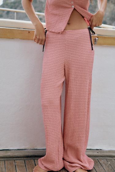 Zara CROPPED TEXTURED JACKET - Pale pink