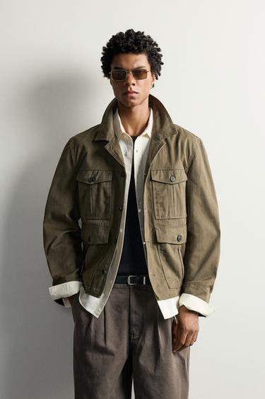 CROPPED POCKET JACKET — Khaki 2