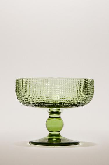 COUPE À DESSERT EN VERRE EN RELIEF - Vert de Zara - Image 4