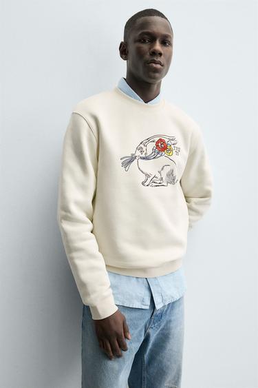 SWEAT BRODERIE LAPIN - Blanc cassé de Zara - Image 5