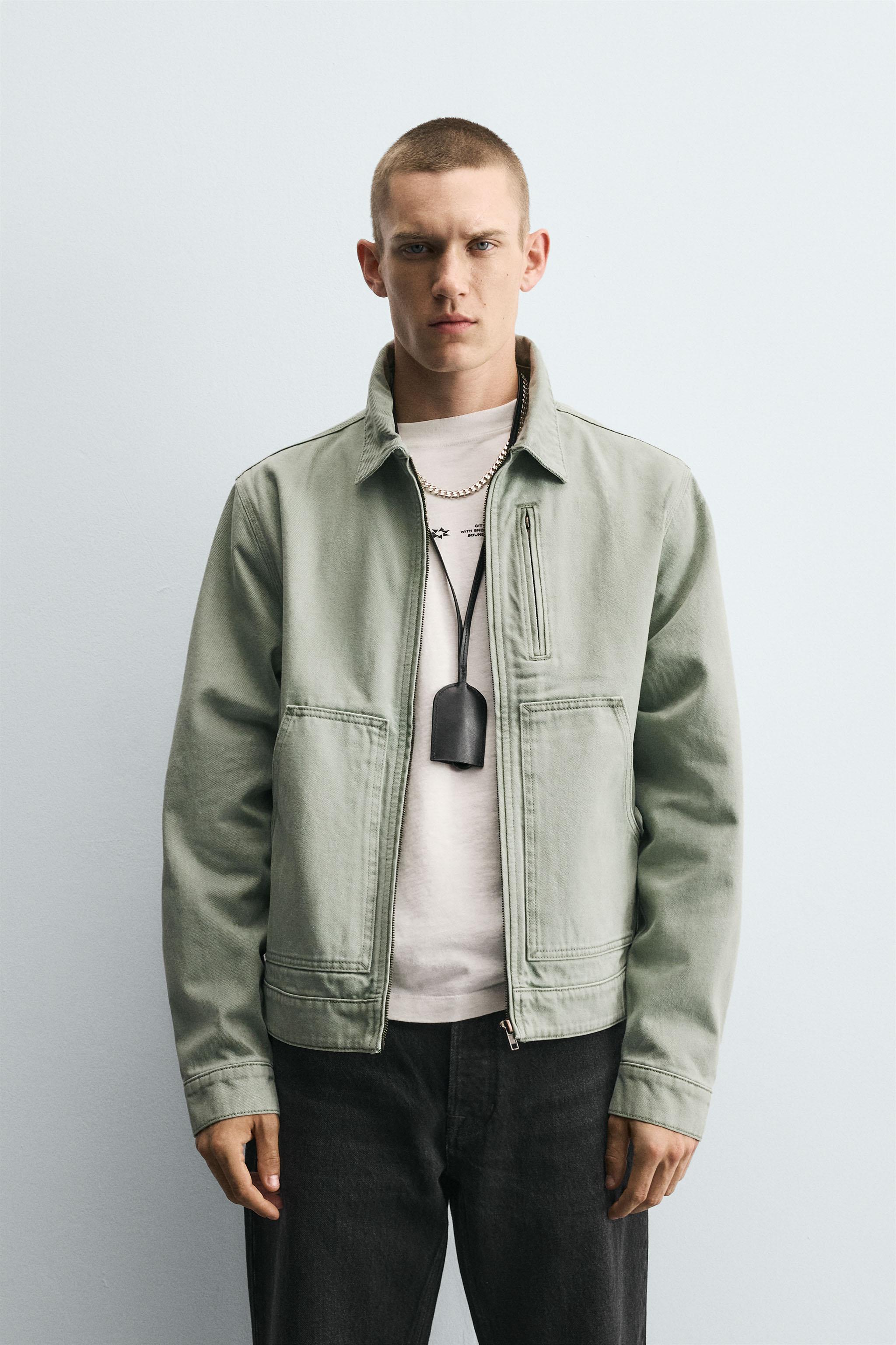 WASHED DENIM JACKET - Sea green | ZARA South Africa