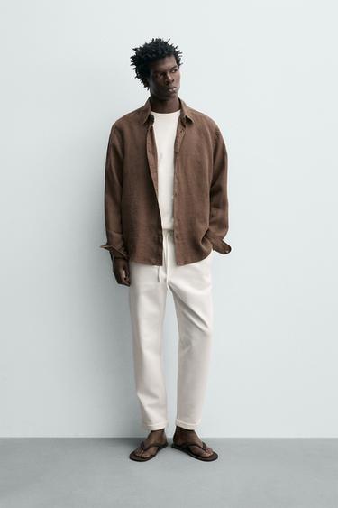 EASY CARE JOGGER WAIST TROUSERS - Oyster-white by Zara - Image 0