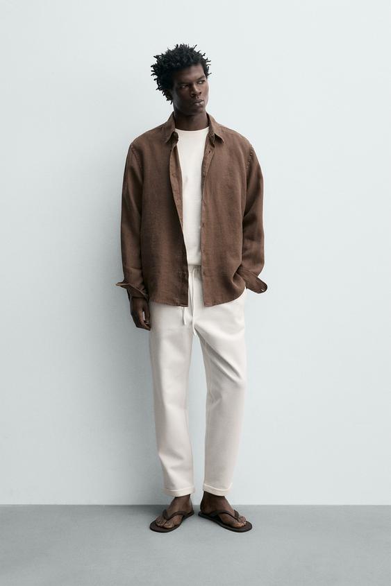 EASY CARE REGULAR FIT TROUSERS - Oyster-white by Zara - Image 0