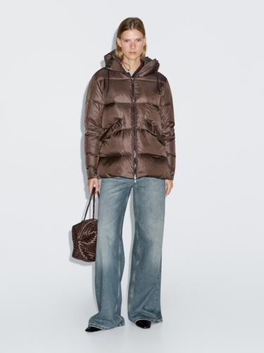 Chaqueta acolchada water repellent - Visón vigoré de Zara - Imagen 0