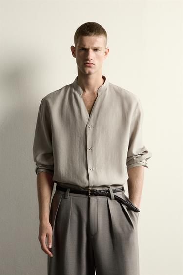 RELAXED FIT FLOWING SHIRT - Beige by Zara