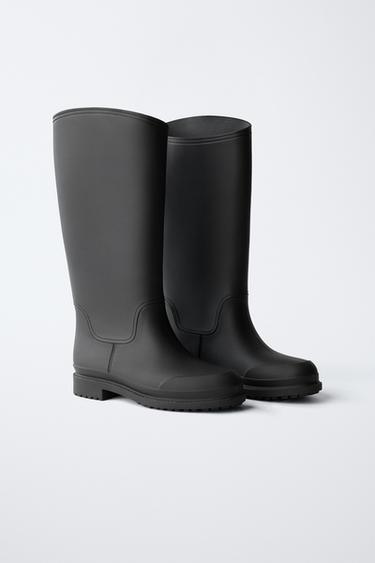 Zara TALL RAIN BOOTS - Black