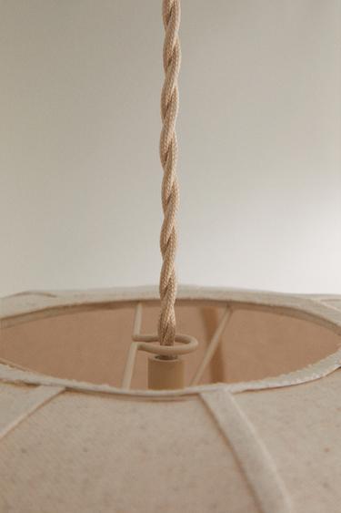 SMALL LINEN CEILING LAMP - Ecru by Zara - Image 4
