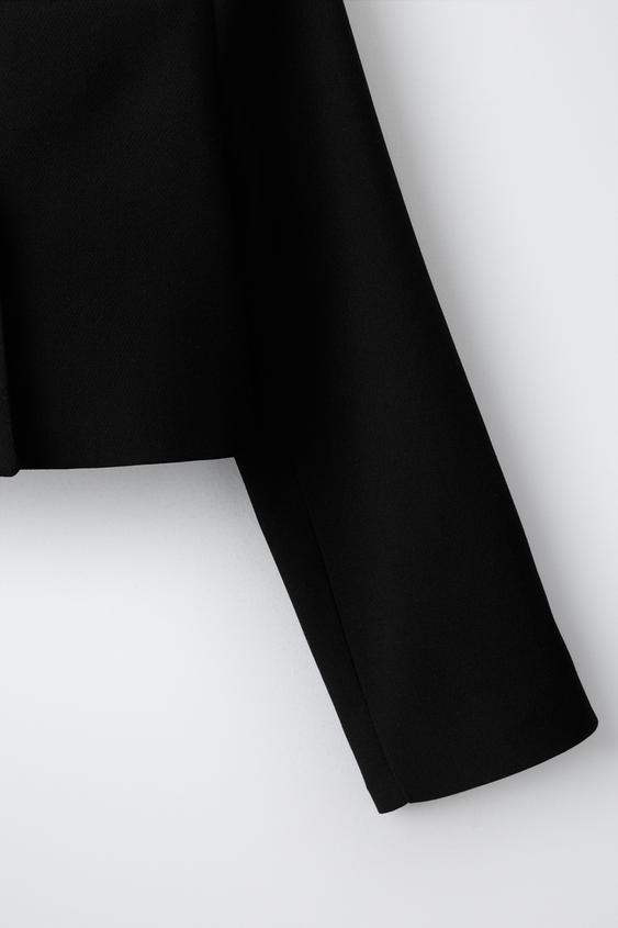 VESTE COURTE À BOUTONS - Noir de Zara - Image 3