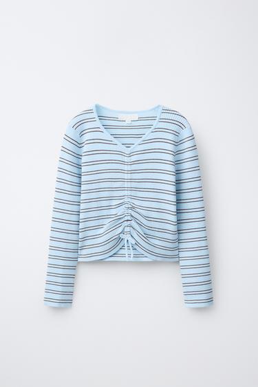 RIBBED GATHERED JUMPER - striped by Zara
