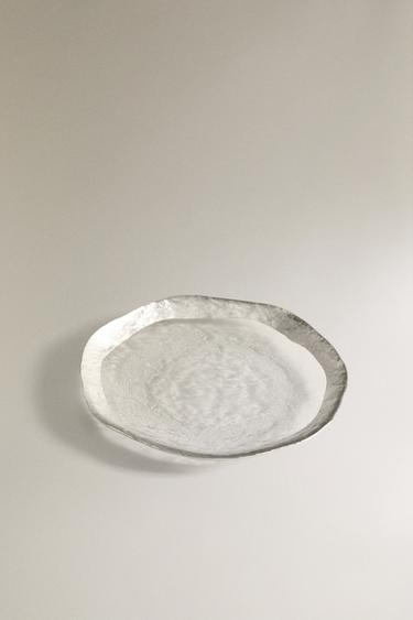 GLASS SIDE PLATE WITH RIM — Silver 3