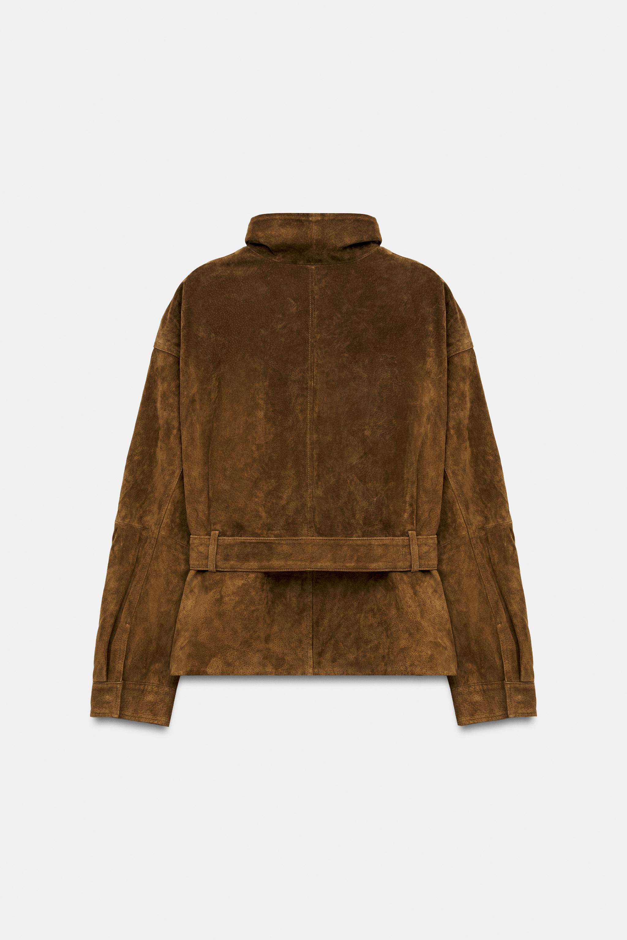 100% LEATHER BELTED JACKET