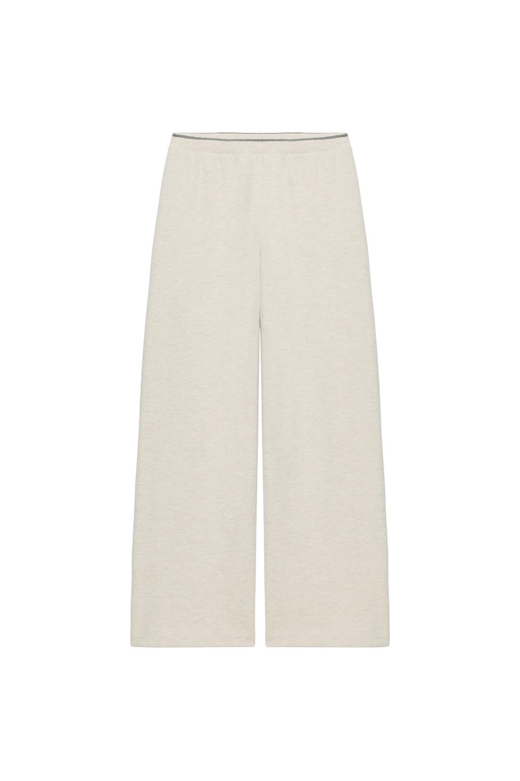 Soft Trousers With Contrast Stripe - Beige Marl by Zara