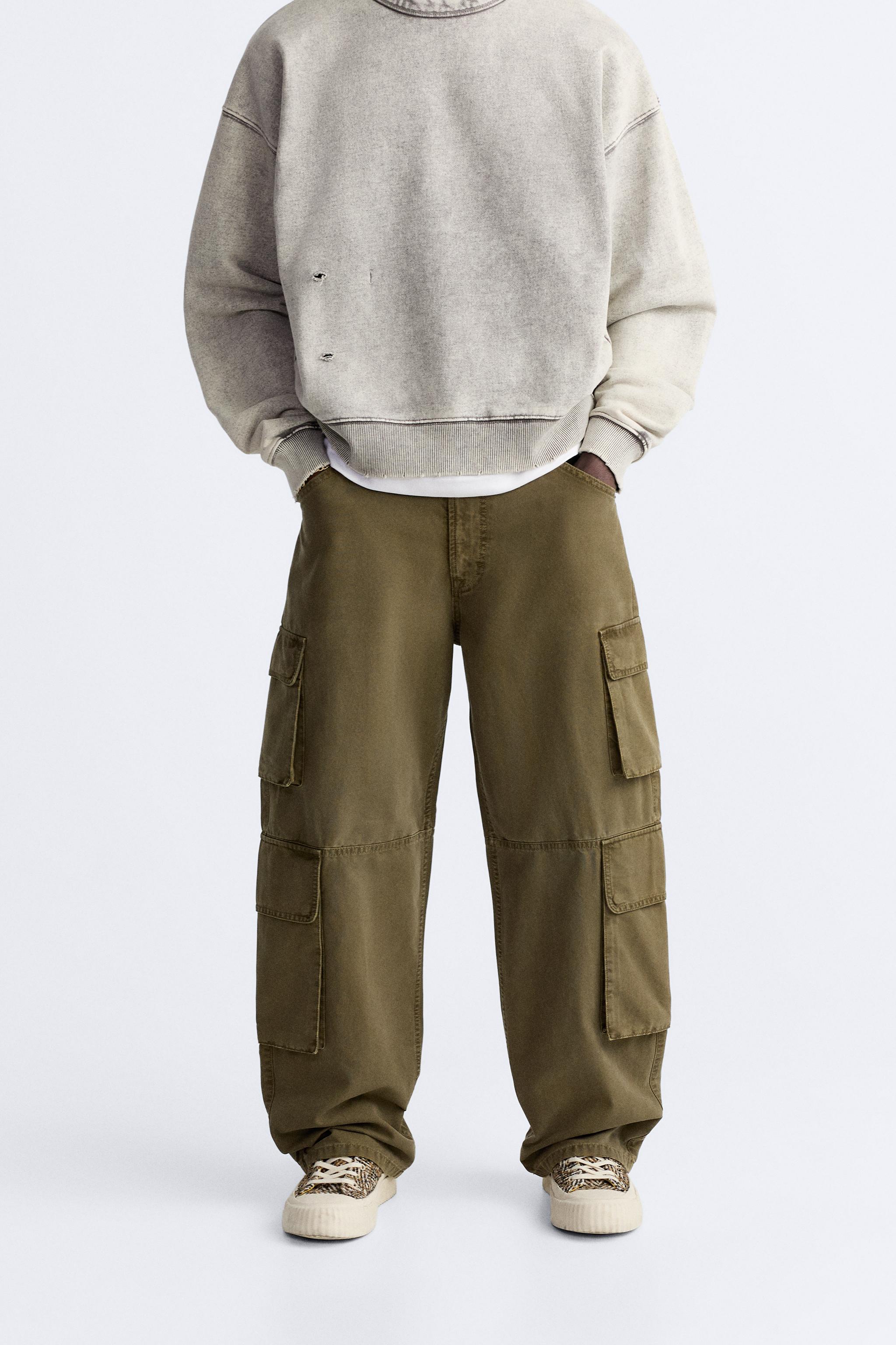 ZARA MAN CARGO Pants Like, Jogging Pants with Pockets, Army Green Khaki,  Size XL $45.25 - PicClick