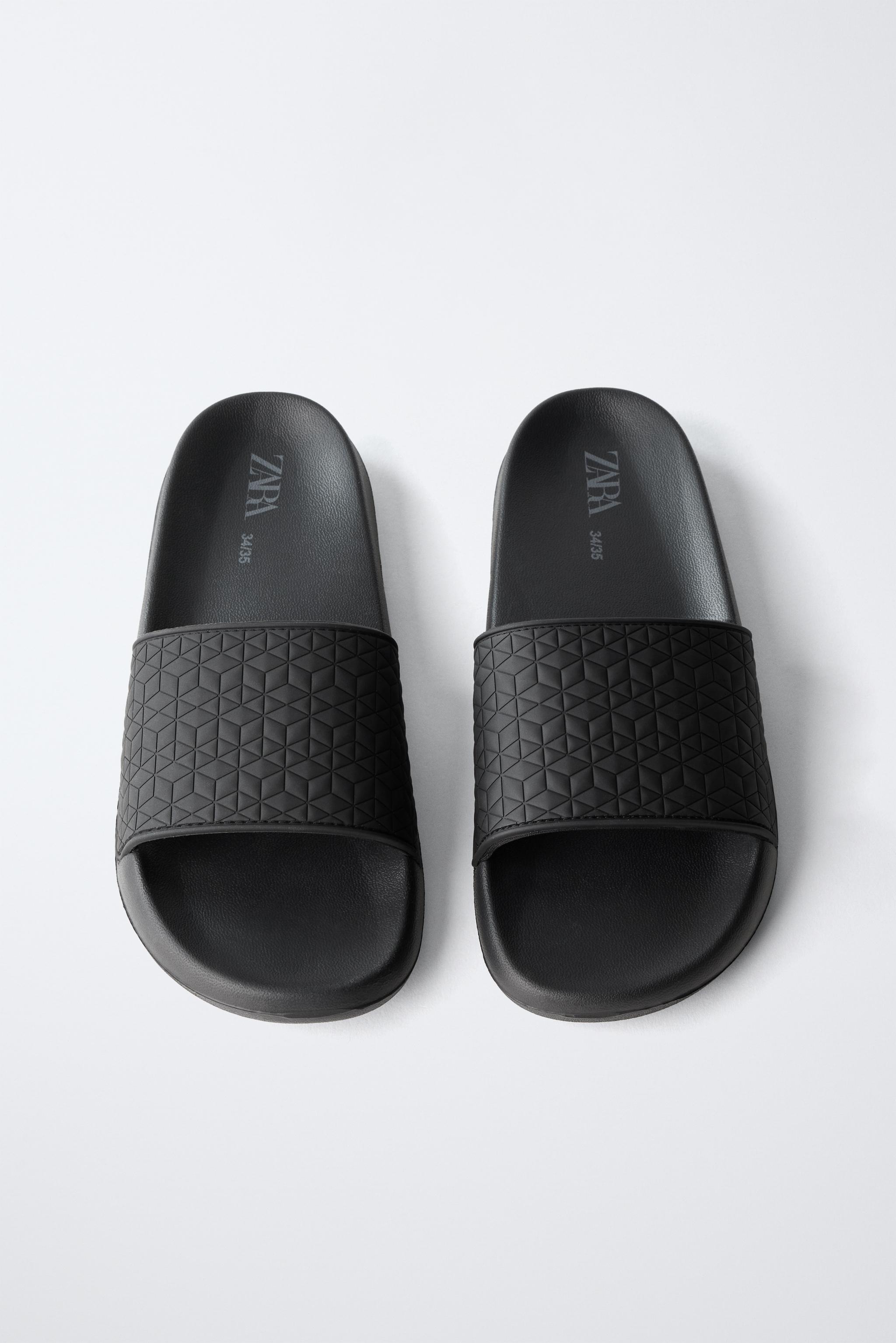 EMBOSSED SLIDERS Black ZARA South Africa