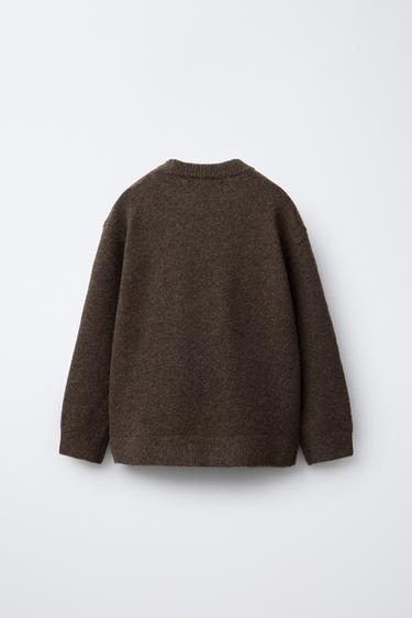 SOFT WOOL KNIT SWEATER - Brown by Zara