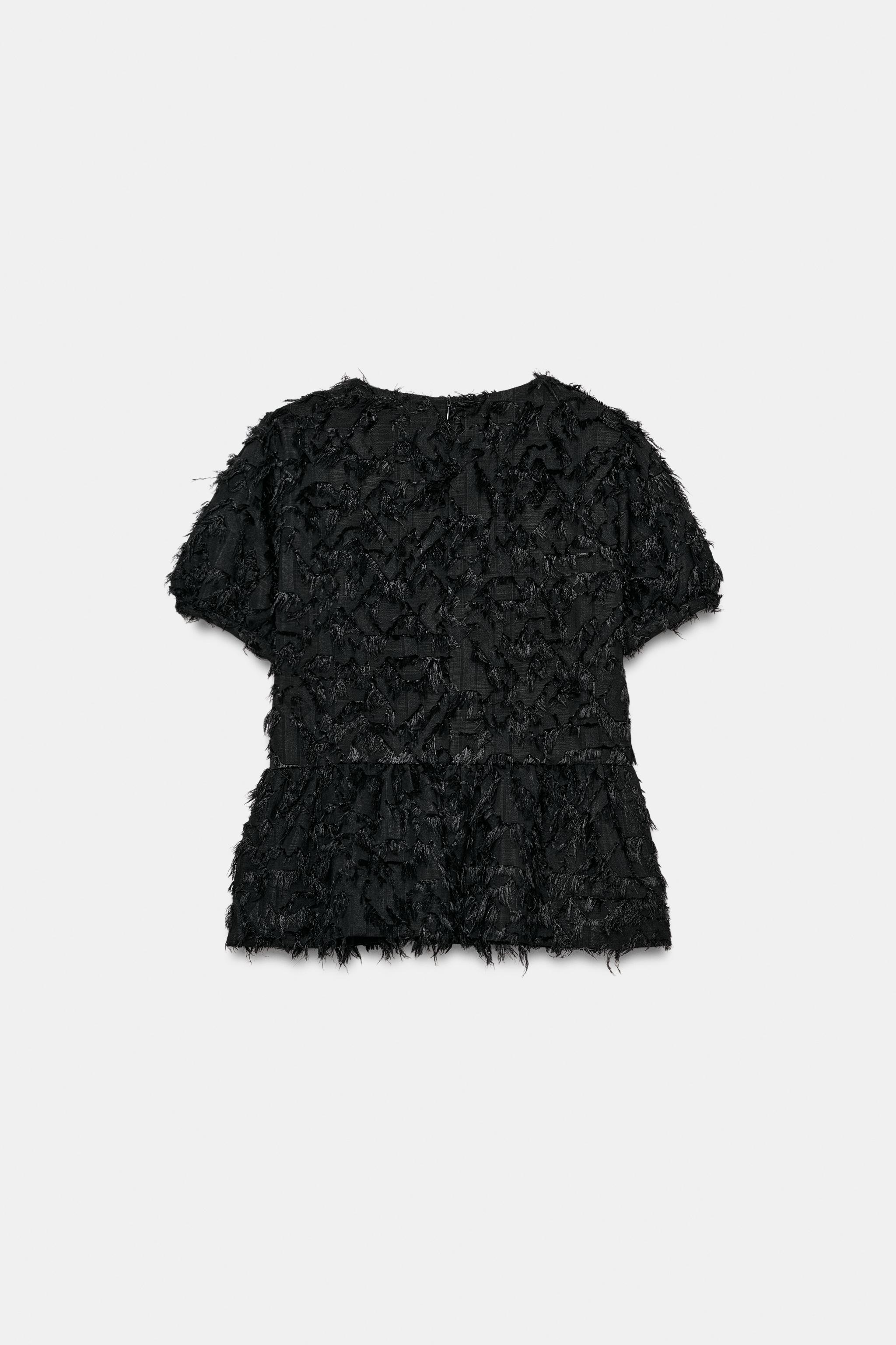 フリルペプラムトップス - ブラック | ZARA Japan / 日本