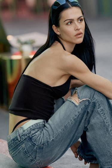 HALTERNECKTOP - Sort fra Zara