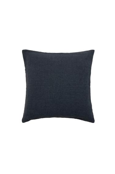 WASHED LINEN CUSHION COVER (400 GSM) - Blue by Zara