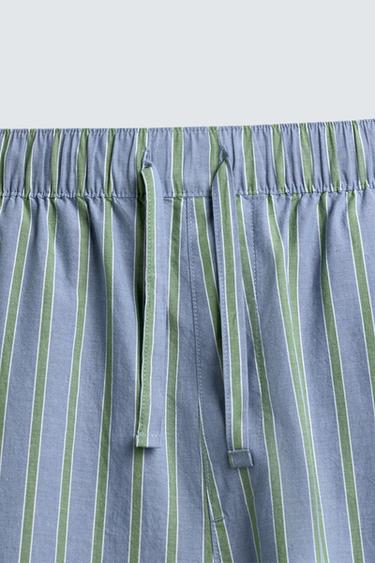 STRIPED OVERSIZE FIT TROUSERS - Blue by Zara - Image 8