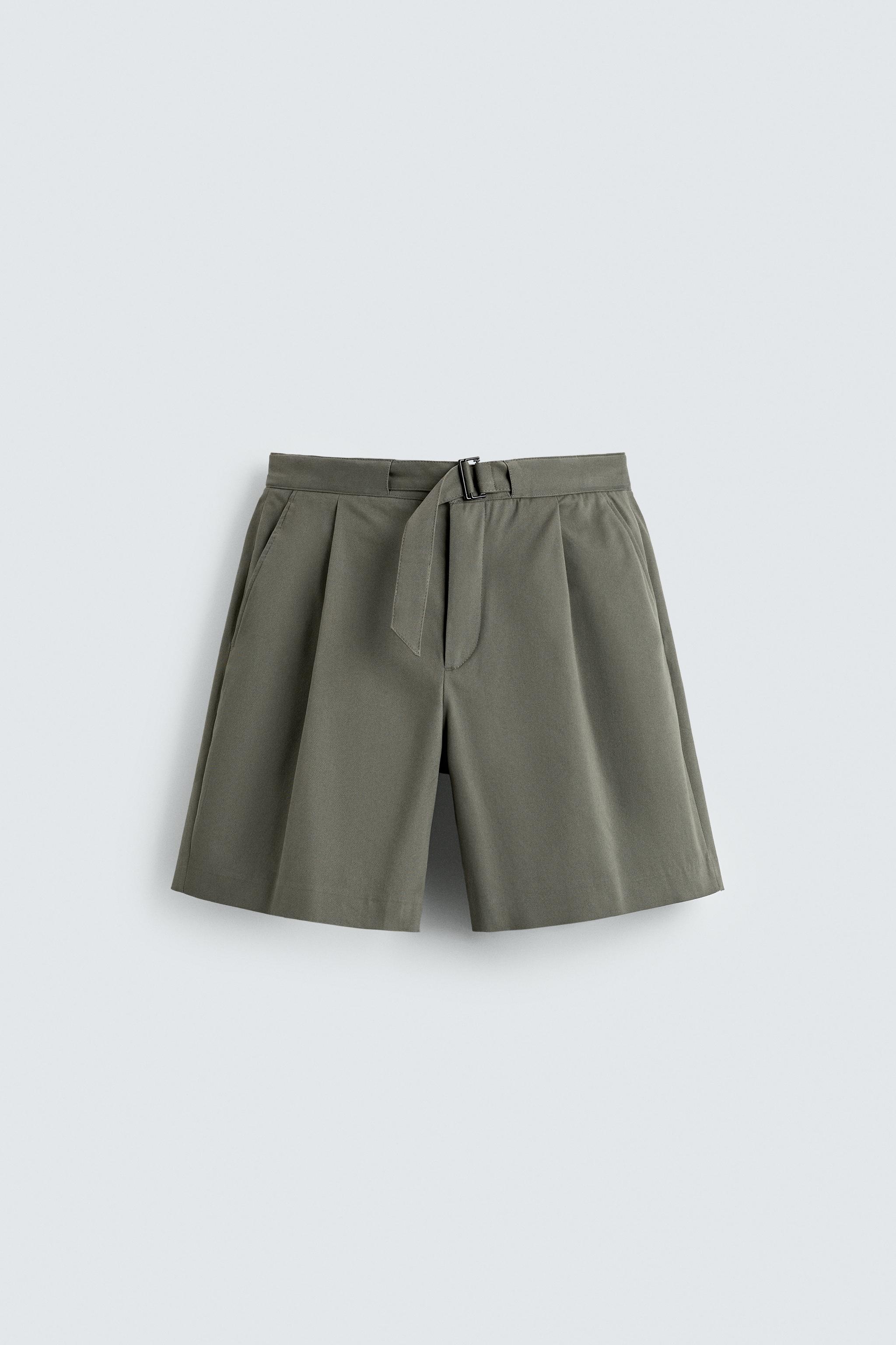 SHORT RELAXED FIT PLIS AVEC CEINTURE