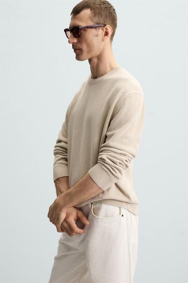 COTTON - LINEN SWEATER - Ecru by Zara