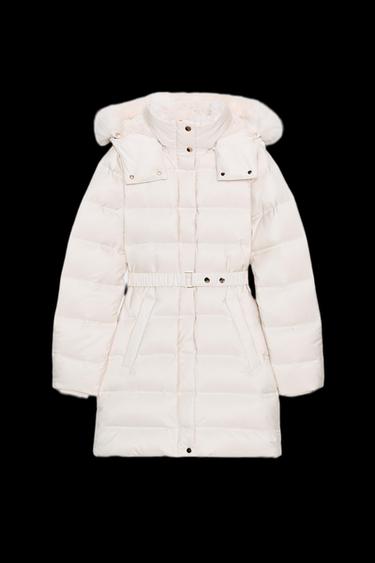 HOODED WATER-REPELLENT WINDPROOF PUFFER JACKET - Ecru by Zara