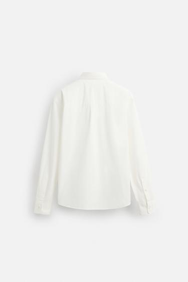 CHEMISE REGULAR FIT À POCHE - Blanc de Zara - Image 7