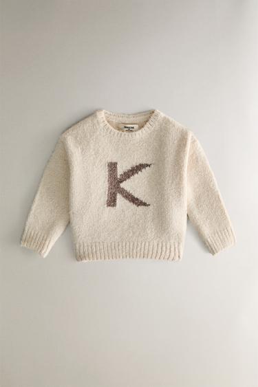 JERSEY ENFANT LETTRE K - Blanc cassé de Zara - Image 0