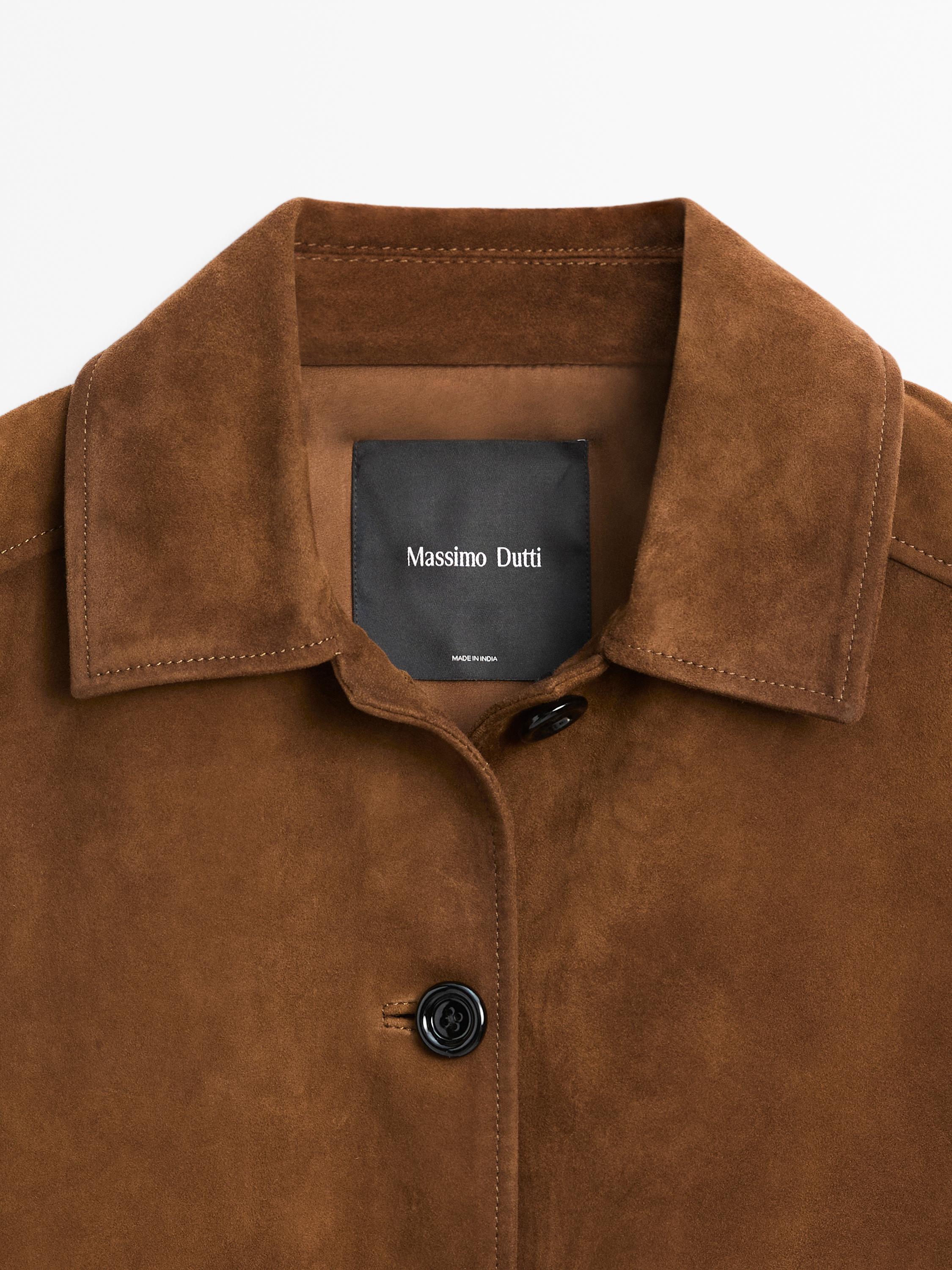 Veste en cuir finition daim