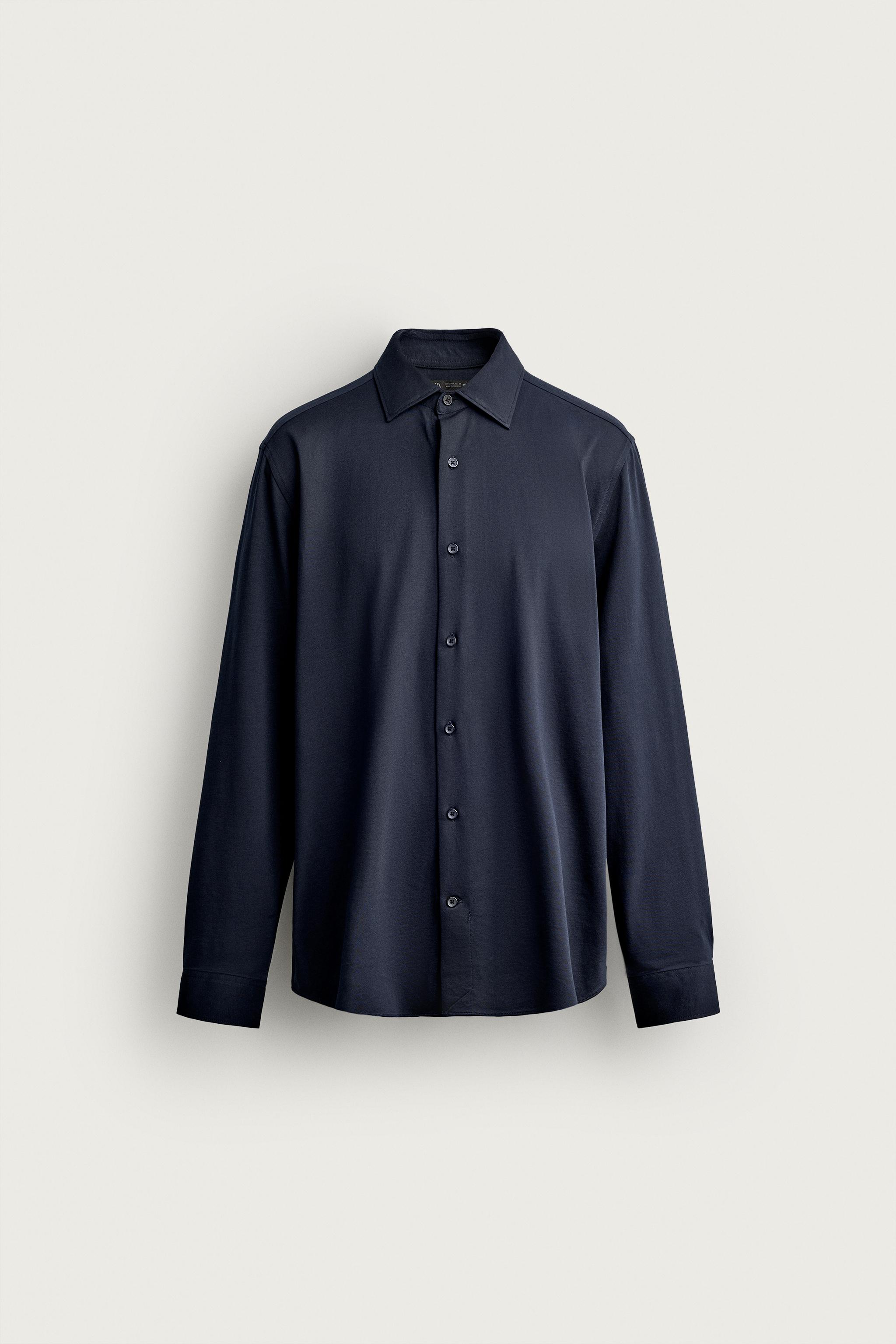 REGULAR FIT SHIRT — Navy blue
