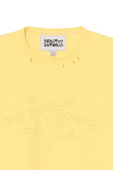 CRUSH FADED TEXT REVERSIBLE EFFECT T-SHIRT - Yellow by Zara - Image 4