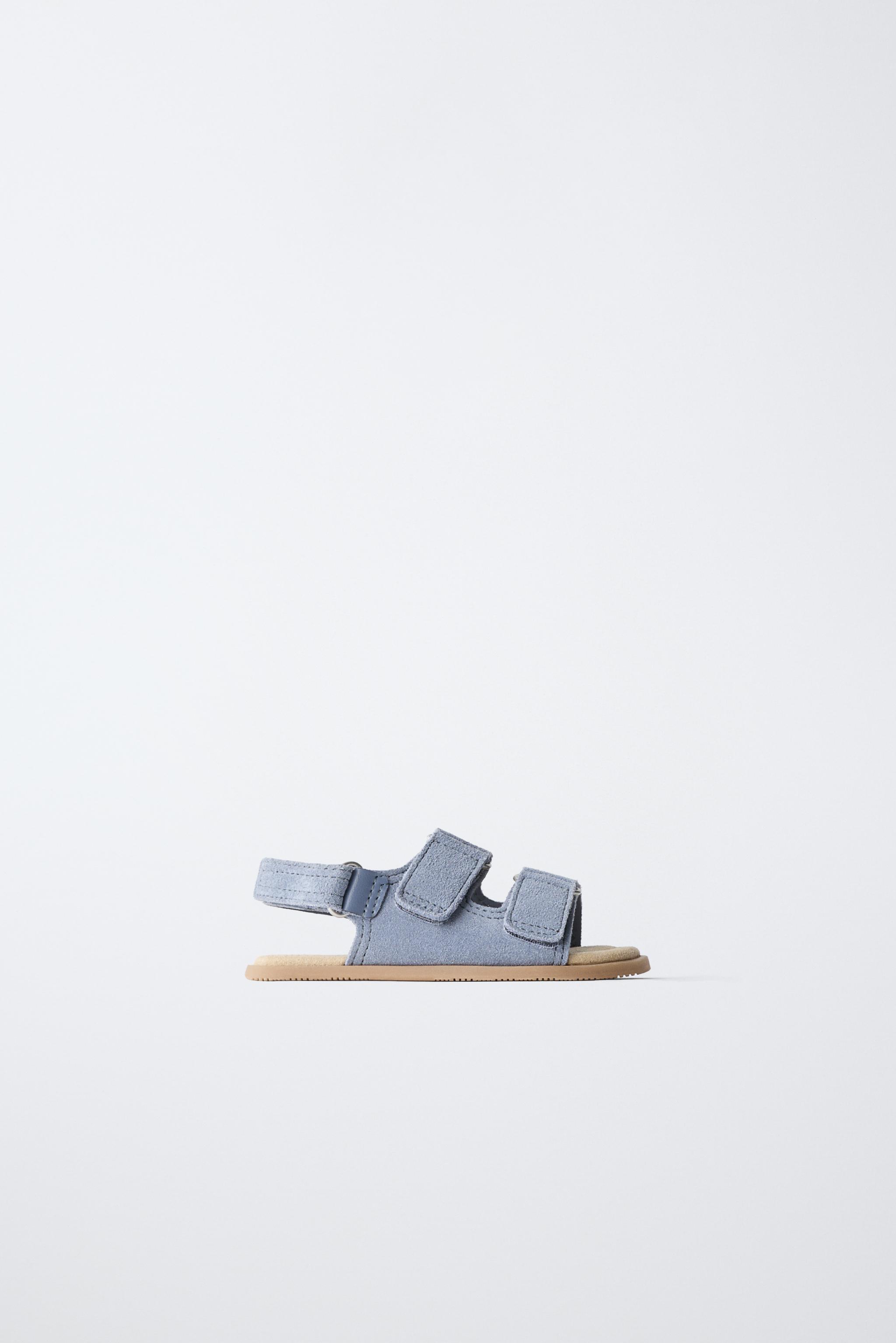 Детские сандалии Zara DOUBLE STRAP LEATHER BAREFOOT SANDALS