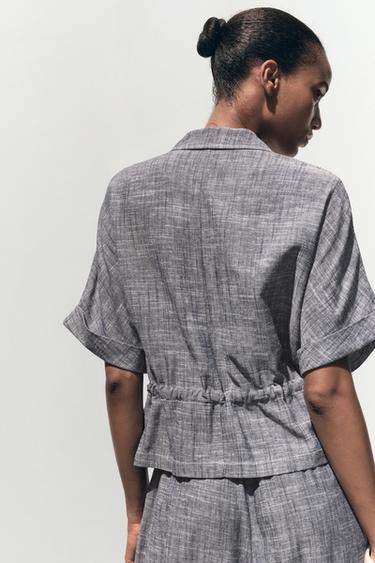 CHEMISE SAFARI AVEC LIN - Indigo de Zara - Image 5
