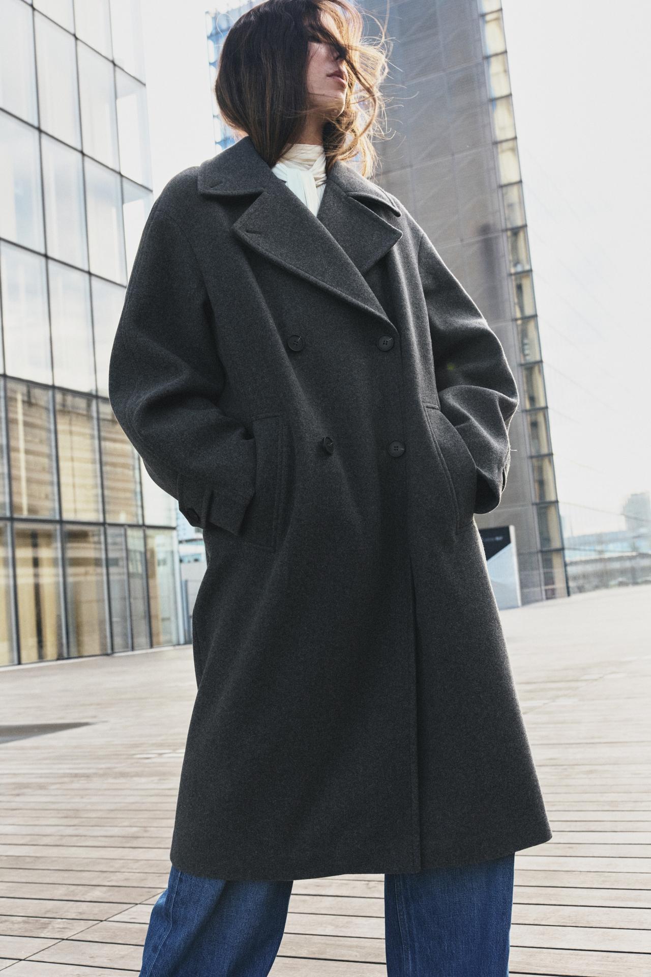 SOFT OVERSIZED COAT — Gray