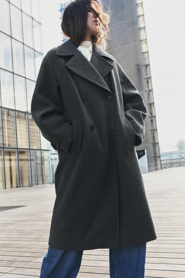 SOFT OVERSIZED COAT — Gray