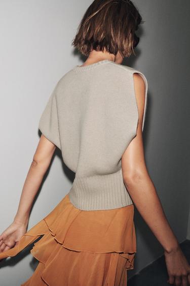WOOL KNIT VEST - Beige by Zara - Image 2