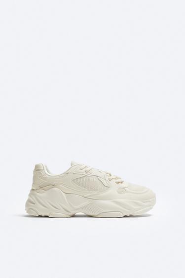 CHUNKY MULTI-PIECE TRAINERS - Bone White by Zara