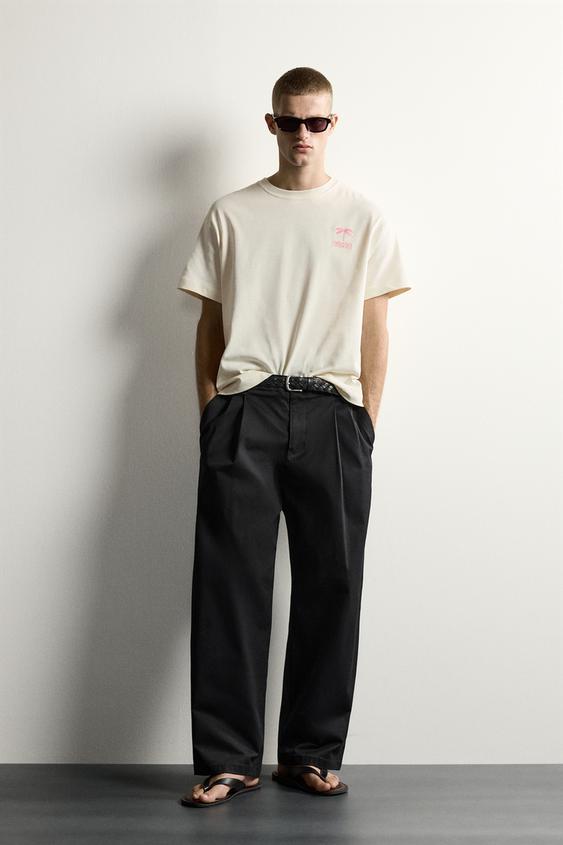 T-SHIRT RELAXED FIT À PIÈCE MIAMI - Blanc de Zara - Image 0